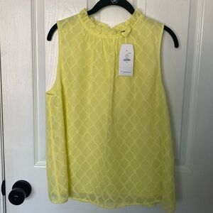 NWT Banana Republic sleeveless blouse with ruffle neck